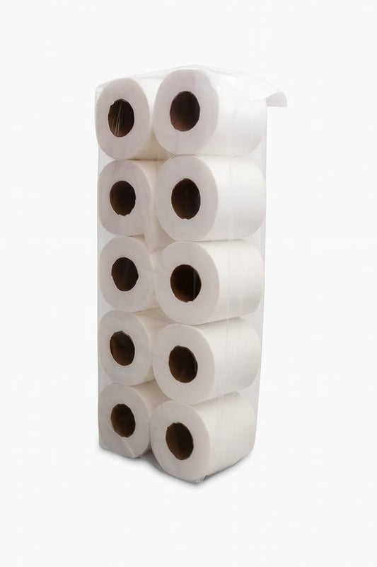 Takessue Toilet Roll – 2 Ply, GSM 15 (100 Rolls, Polly Bag Pack)