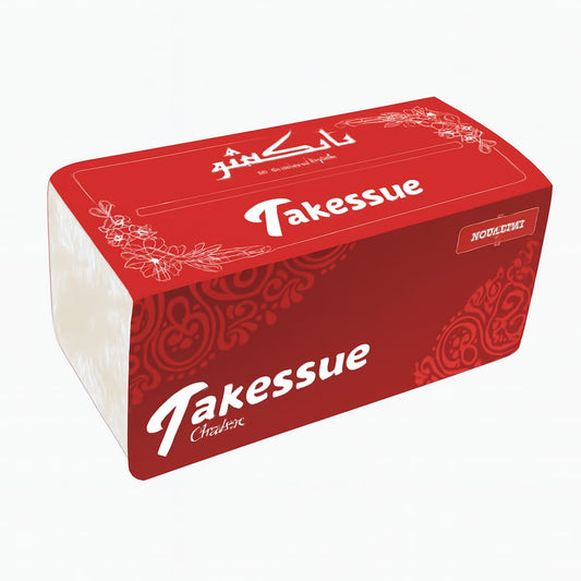 Takessue Premium Facial Tissue – 600 Sheets | 2 Ply | 20x20 cm | 1 Carton (30 Packets)