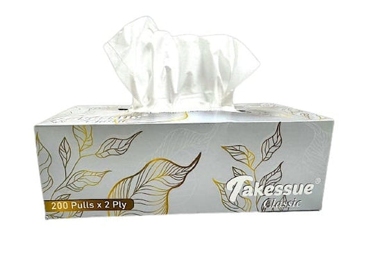 Takessue Classic Facial Tissue – 2 Ply | 20x20 cm | 1 Carton (30 Packs)
