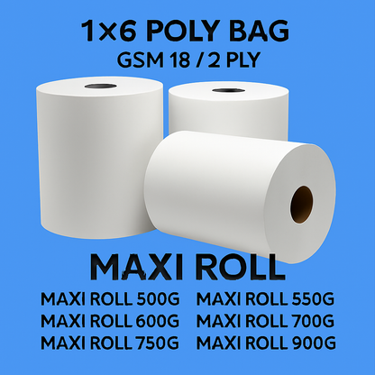 Takessue Premium Maxi Roll – 2 Ply | Multiple Weights (500g – 1kg) | Strong & Soft Tissue Roll